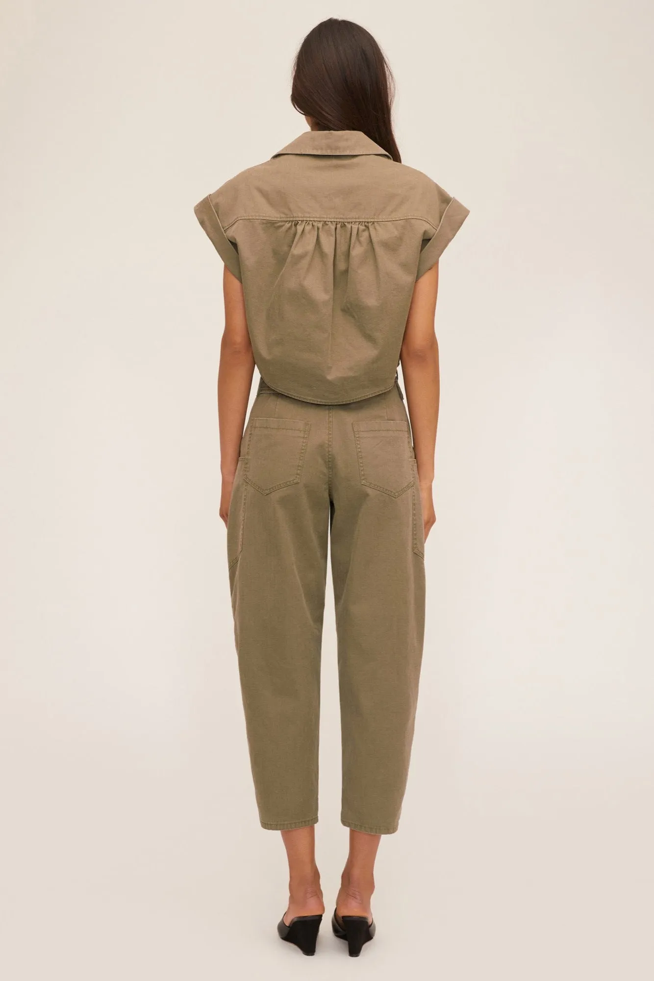 Adler Canvas Balloon Pant in Military Green