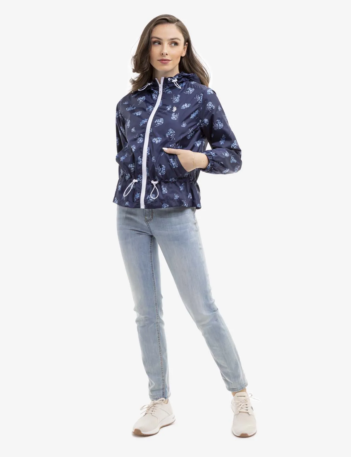 ALL OVER FLORAL PRINTED WINDBREAKER