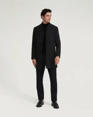 Austin Wool Rich Checked Overcoat