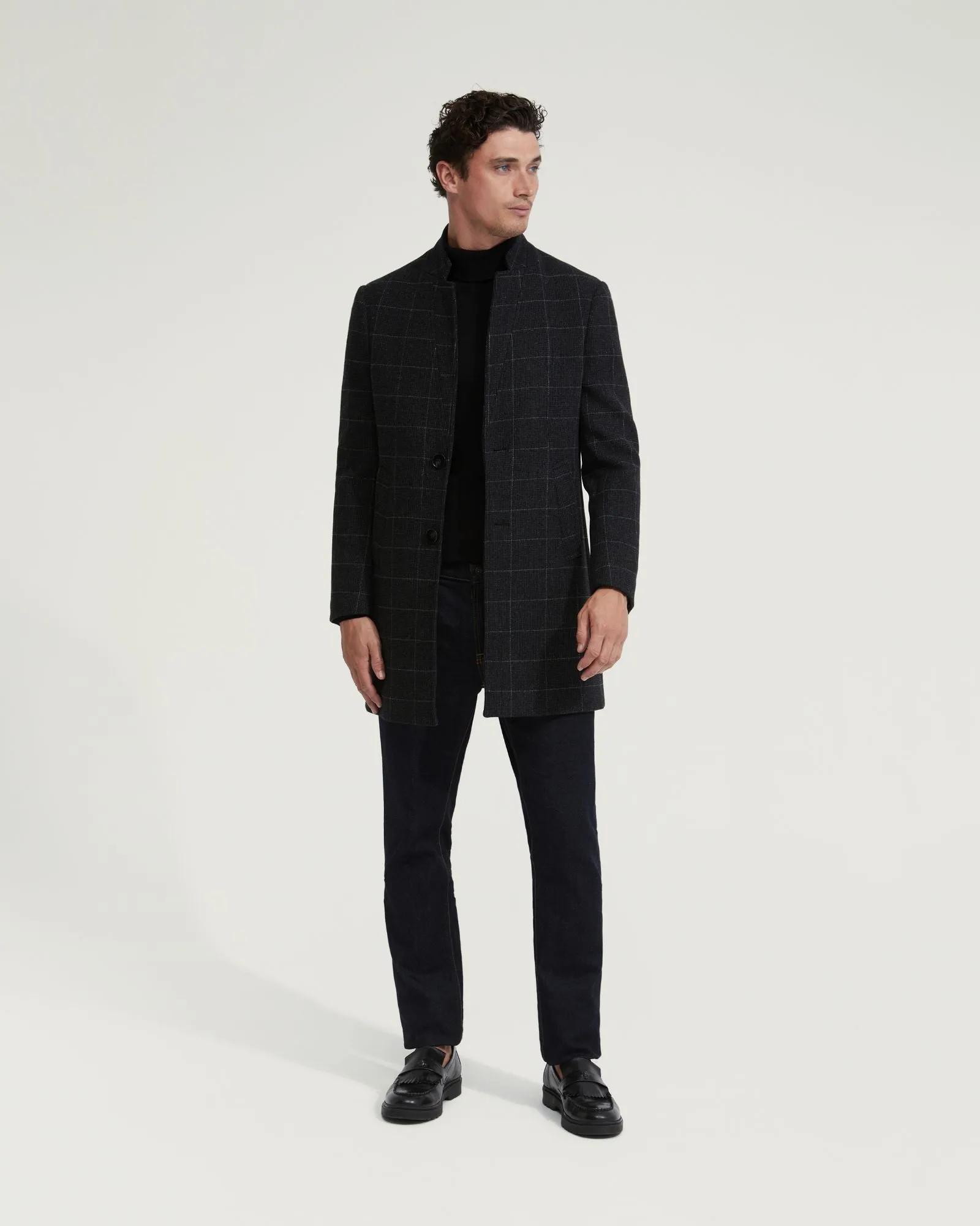 Austin Wool Rich Checked Overcoat