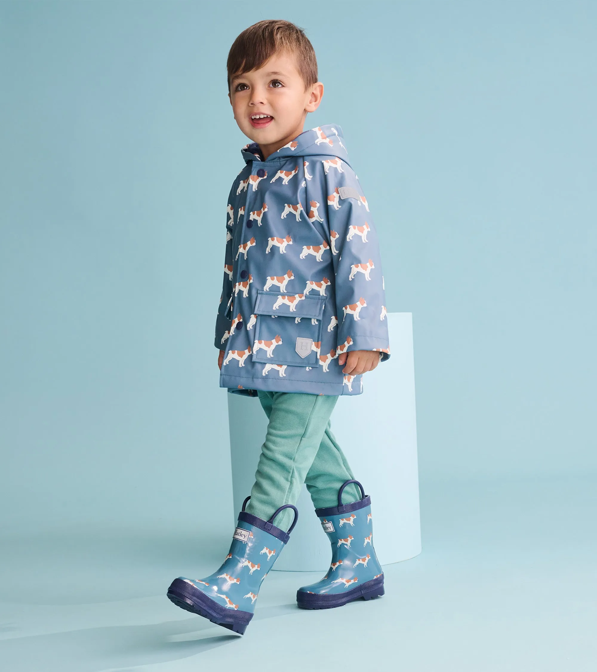 Baby & Toddler Boys French Bulldogs Button-Up Rain Jacket
