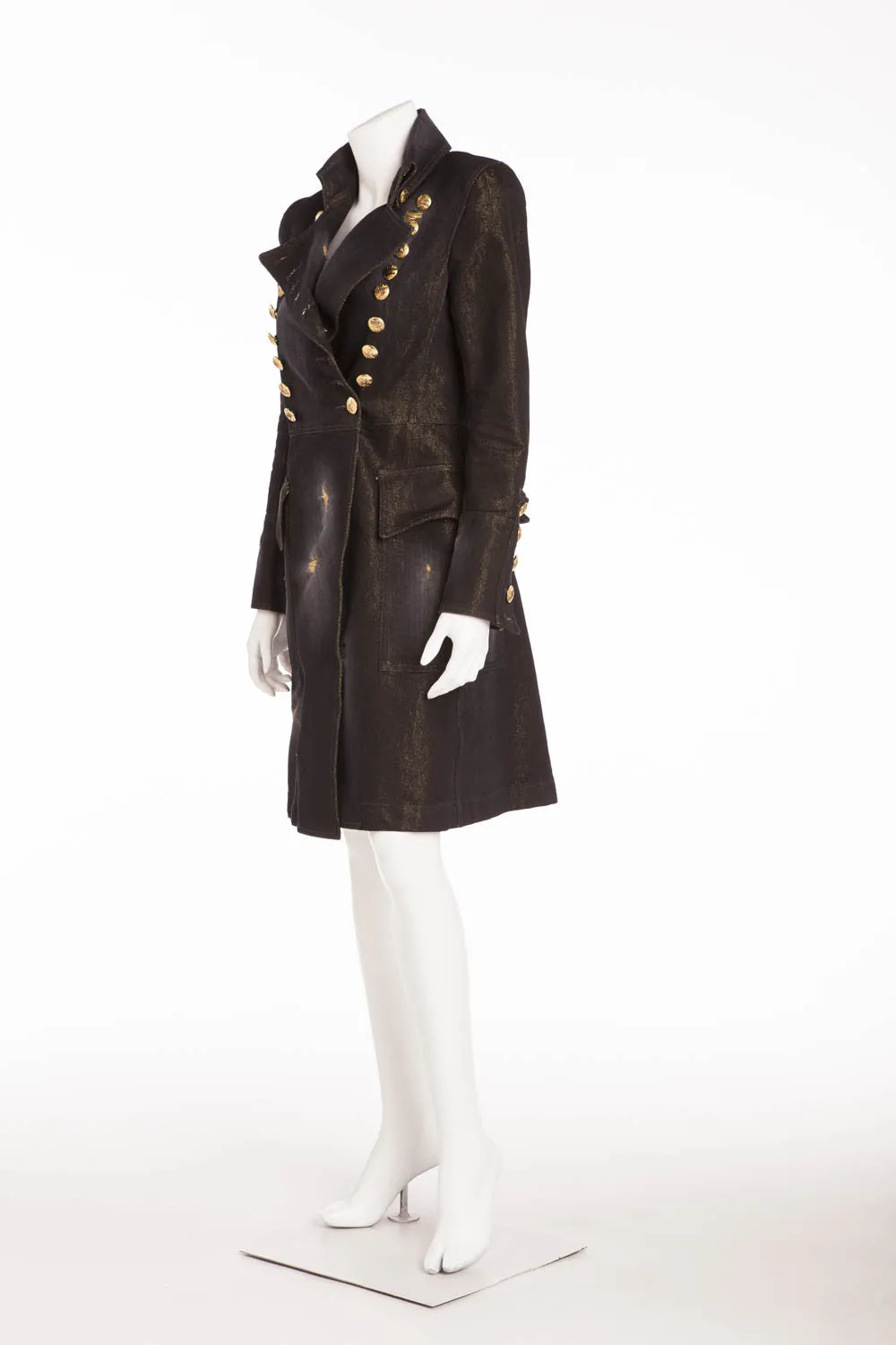 Balmain - Black Jean Jacket Gold Buttons - FR 40