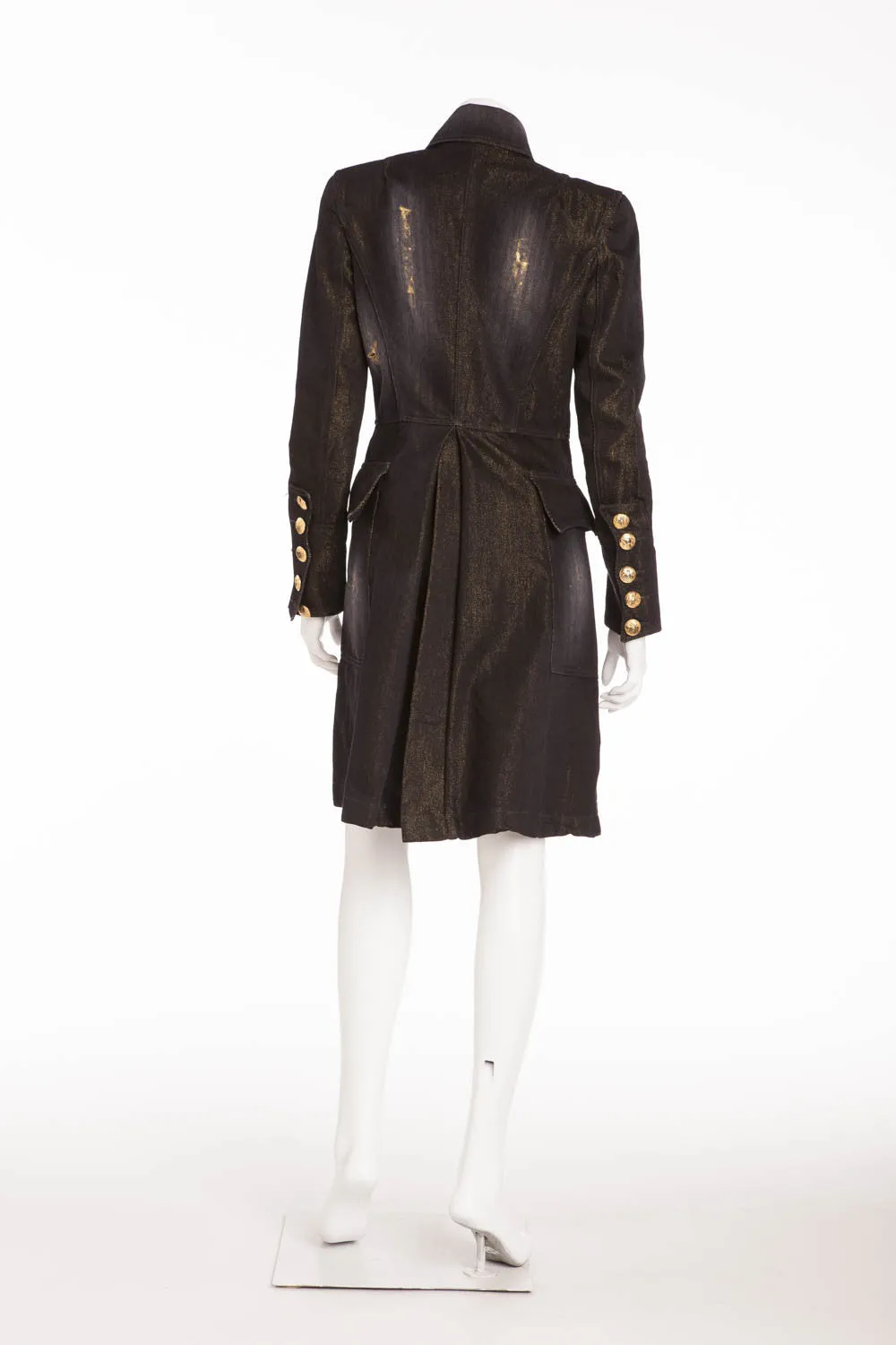Balmain - Black Jean Jacket Gold Buttons - FR 40