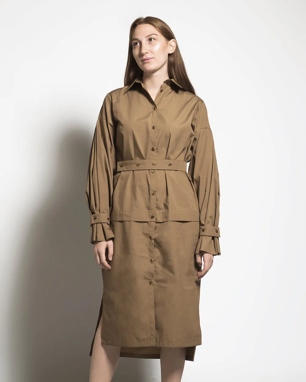 Beige Shirt Dress