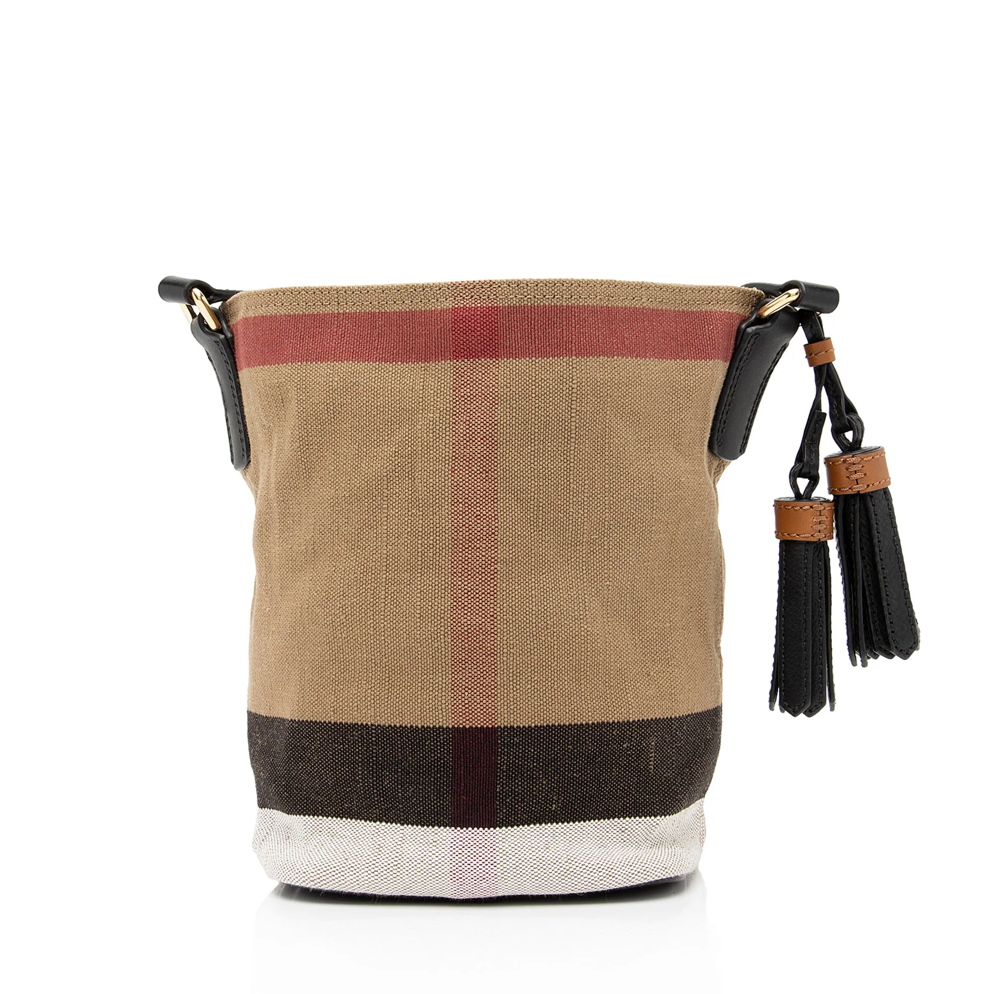 Burberry Canvas Check Ashby Mini Hobo (SHF-23360)
