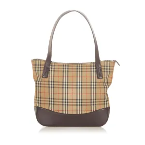 Burberry Haymarket Check Canvas Tote Bag (SHG-19488)