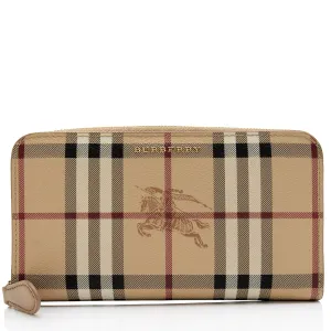 Burberry Haymarket Check Zip Around Wallet (SHF-T4rgfq)