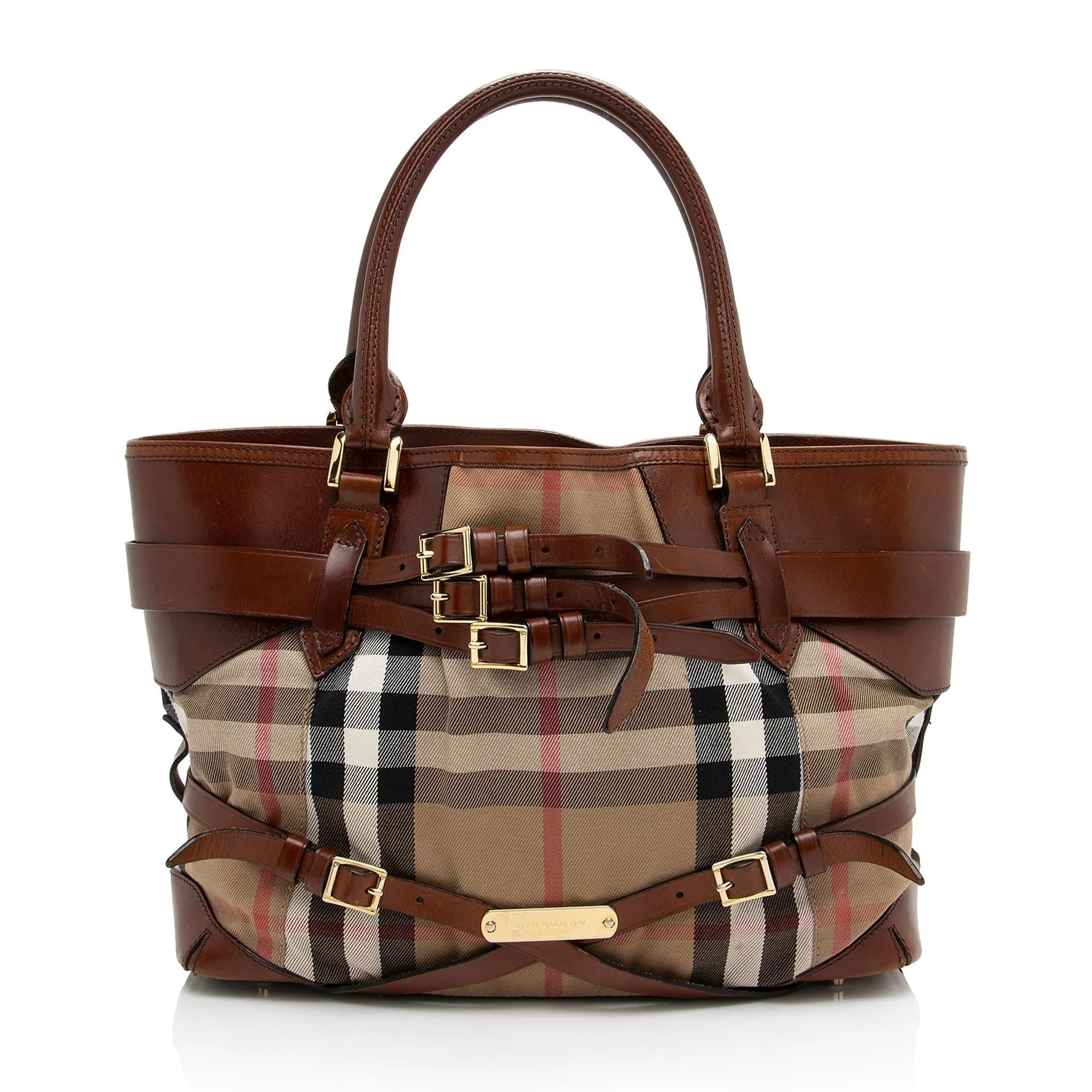 Burberry House Check Bridle Lynher Tote (SHF-mU2nhc)