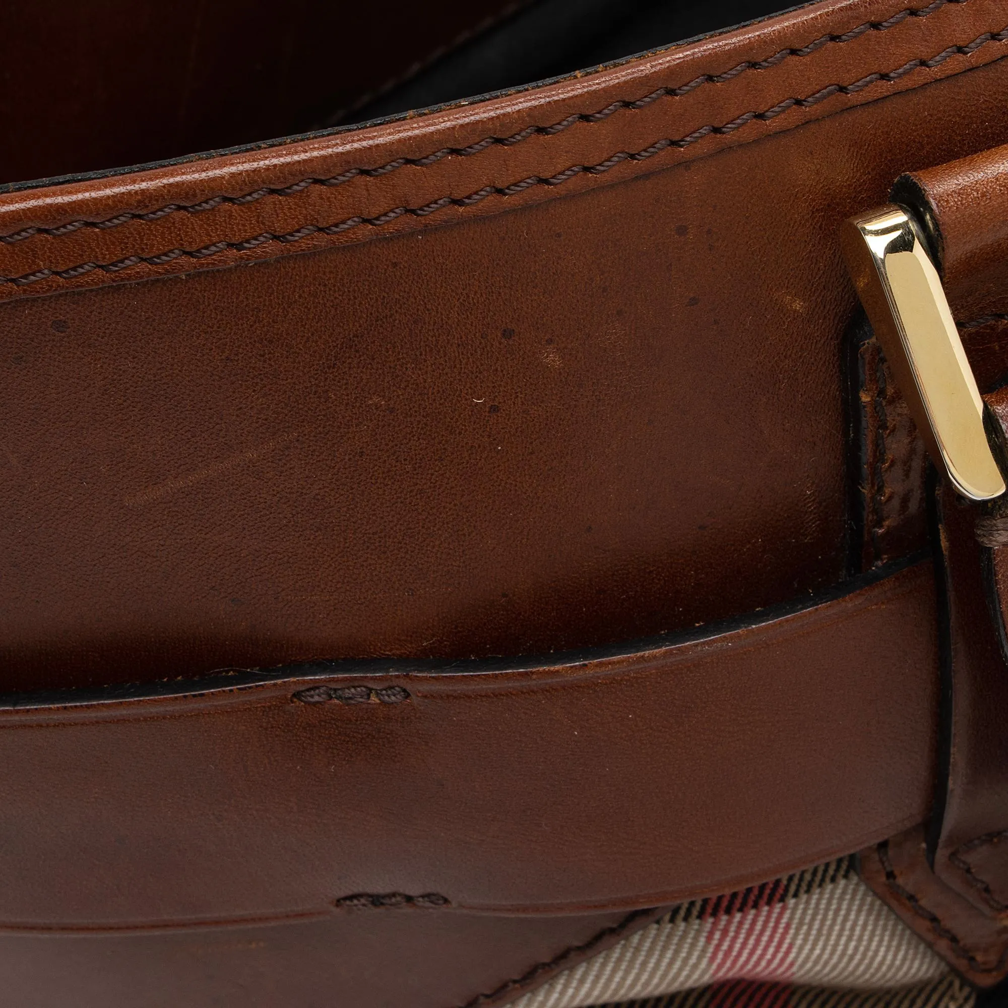 Burberry House Check Bridle Lynher Tote (SHF-mU2nhc)