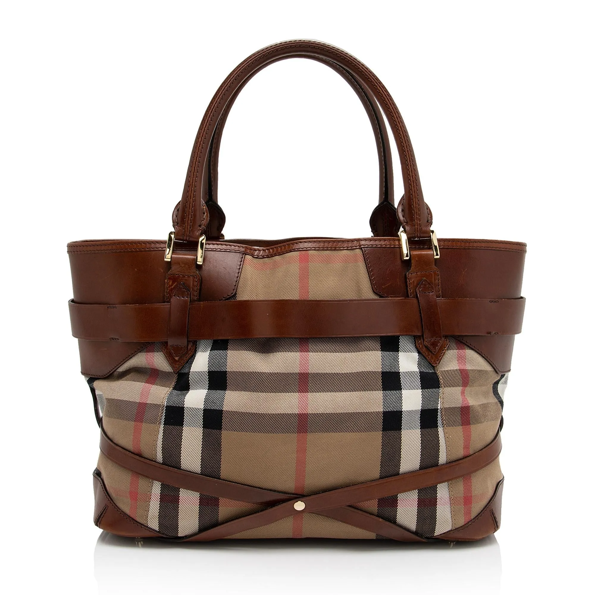 Burberry House Check Bridle Lynher Tote (SHF-mU2nhc)