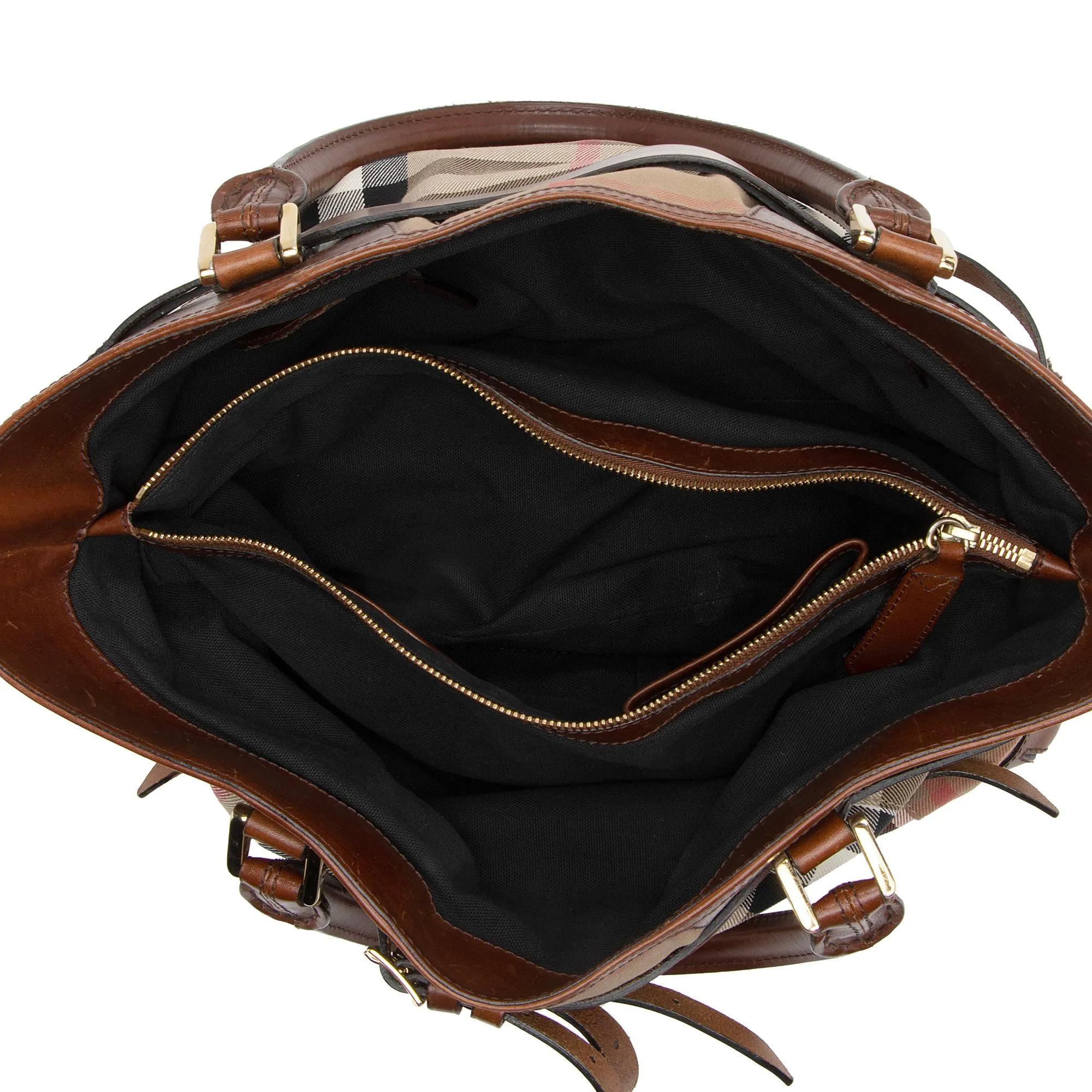 Burberry House Check Bridle Lynher Tote (SHF-mU2nhc)