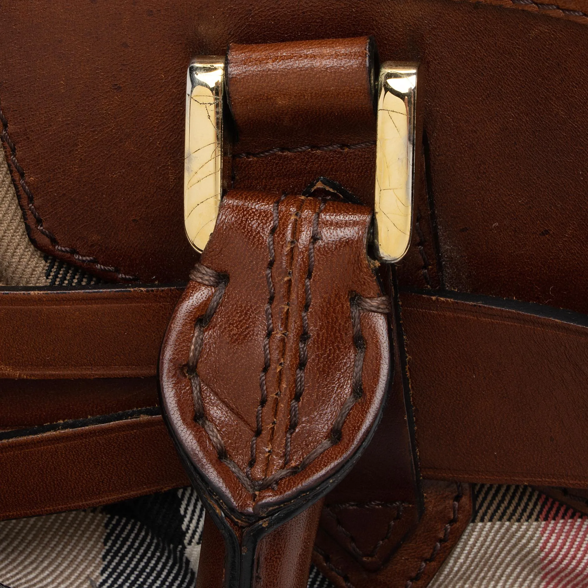 Burberry House Check Bridle Lynher Tote (SHF-mU2nhc)