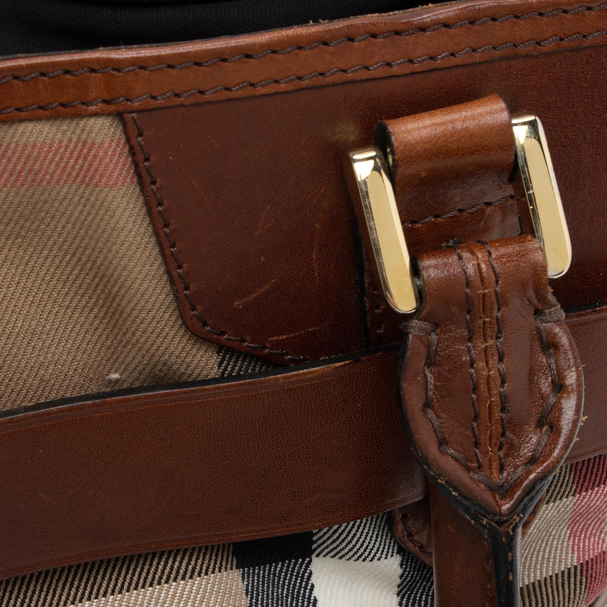 Burberry House Check Bridle Lynher Tote (SHF-mU2nhc)