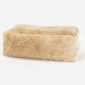 CloudSac 100 Memory Foam Footstool - Faux Fur Sheepskin White