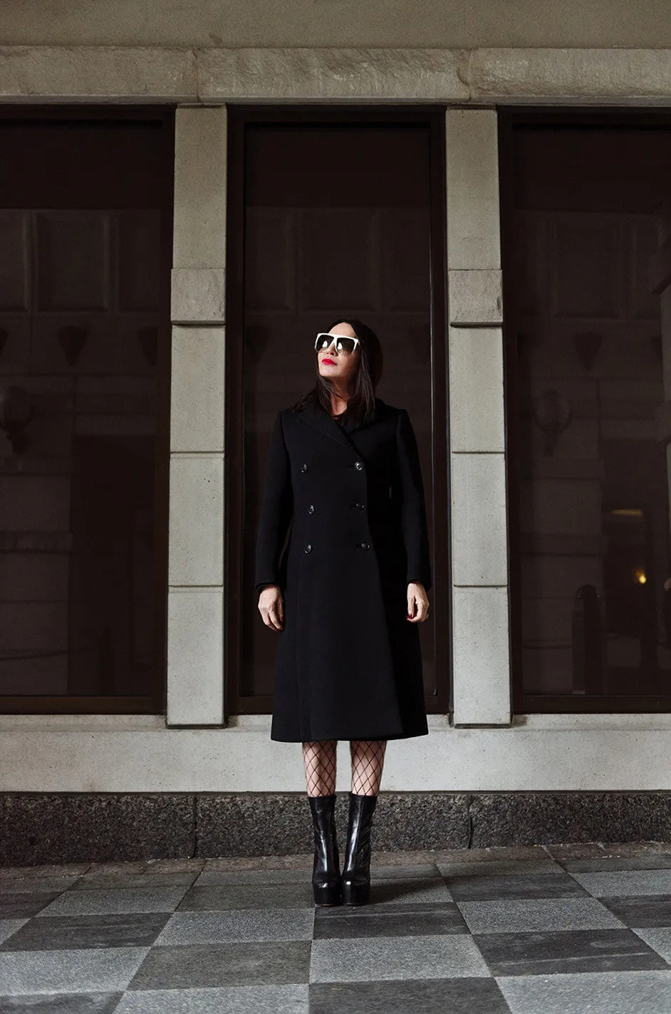 Documented Fall 1959 Givenchy by Hubert de Givenchy Haute Couture Chic Black Wool Coat