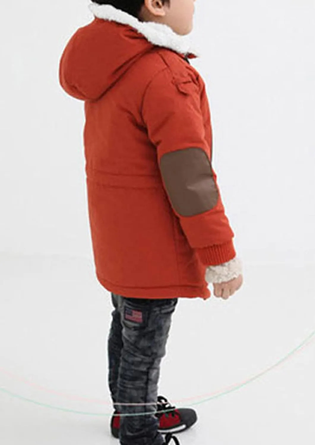 EISHOW Kids Boys Warm Thick Jackets Hooded Cotton Fleece Parka Coat Children Winter Zipper Outerwear