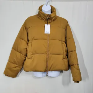 Girlfriend Collective Saddle Tan Cropped Puffer Jacket Size 4XL