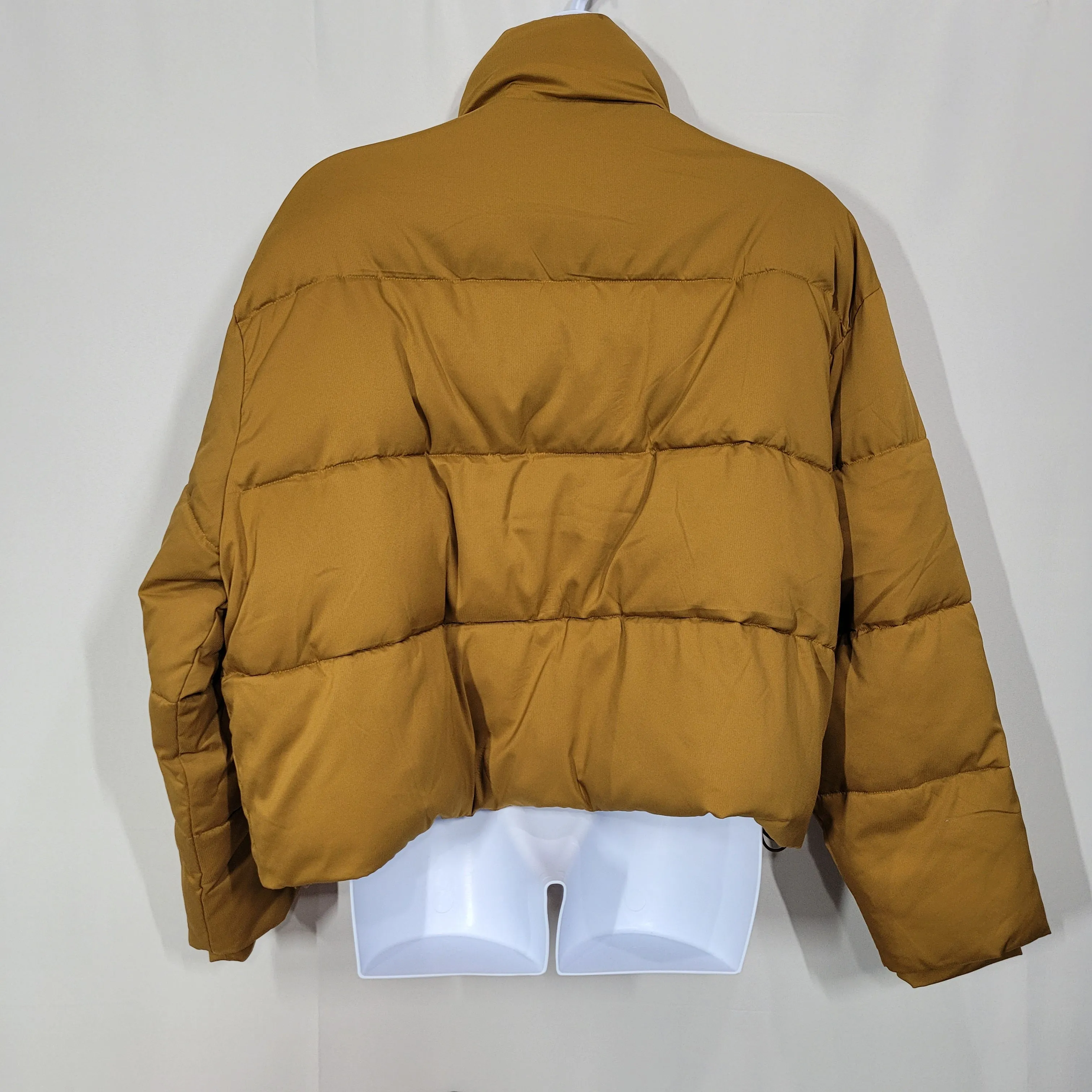 Girlfriend Collective Saddle Tan Cropped Puffer Jacket Size 4XL