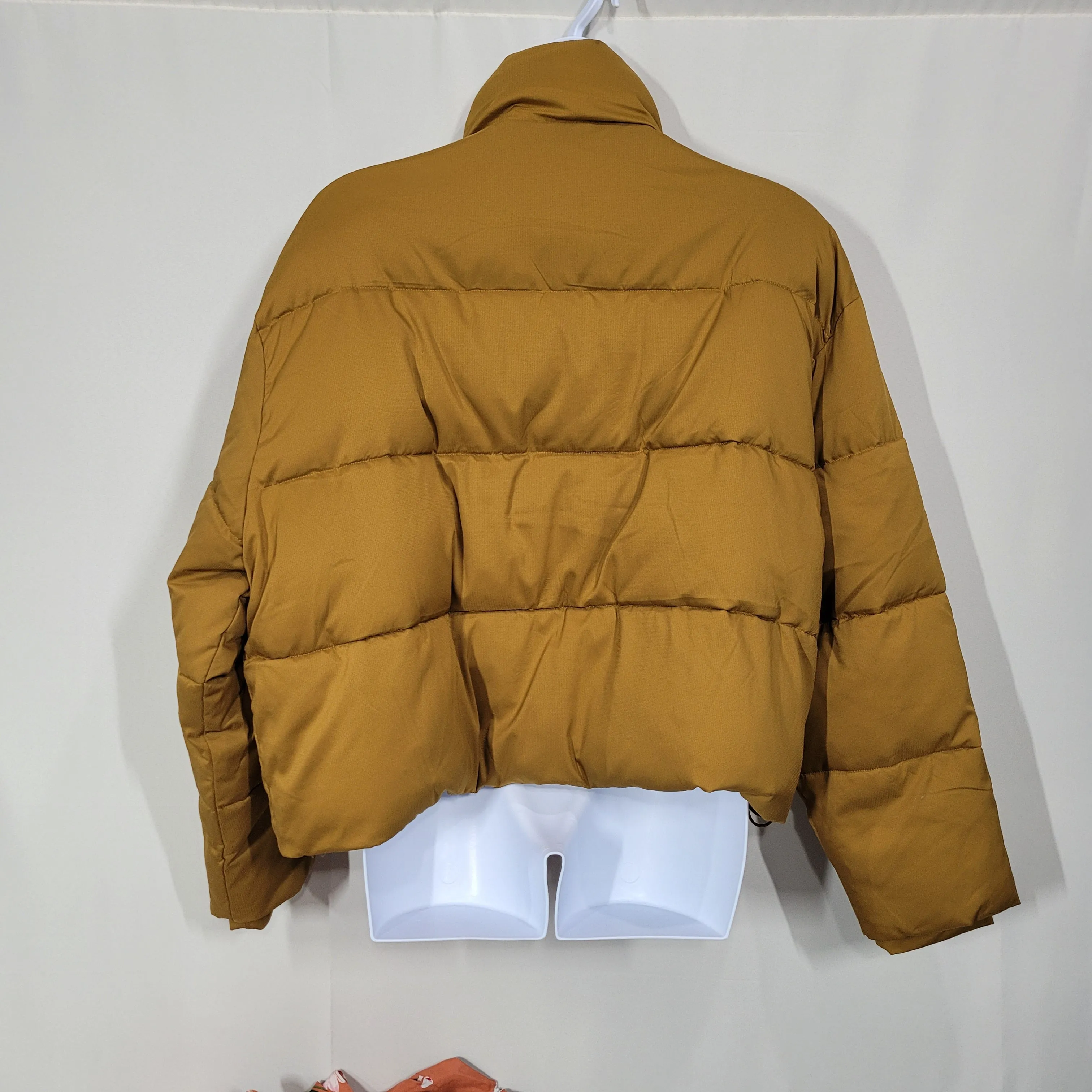 Girlfriend Collective Saddle Tan Cropped Puffer Jacket Size 4XL