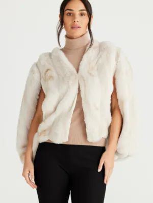 Holiday Trading & Co - Victoria Fur Cape - Linear Vanilla