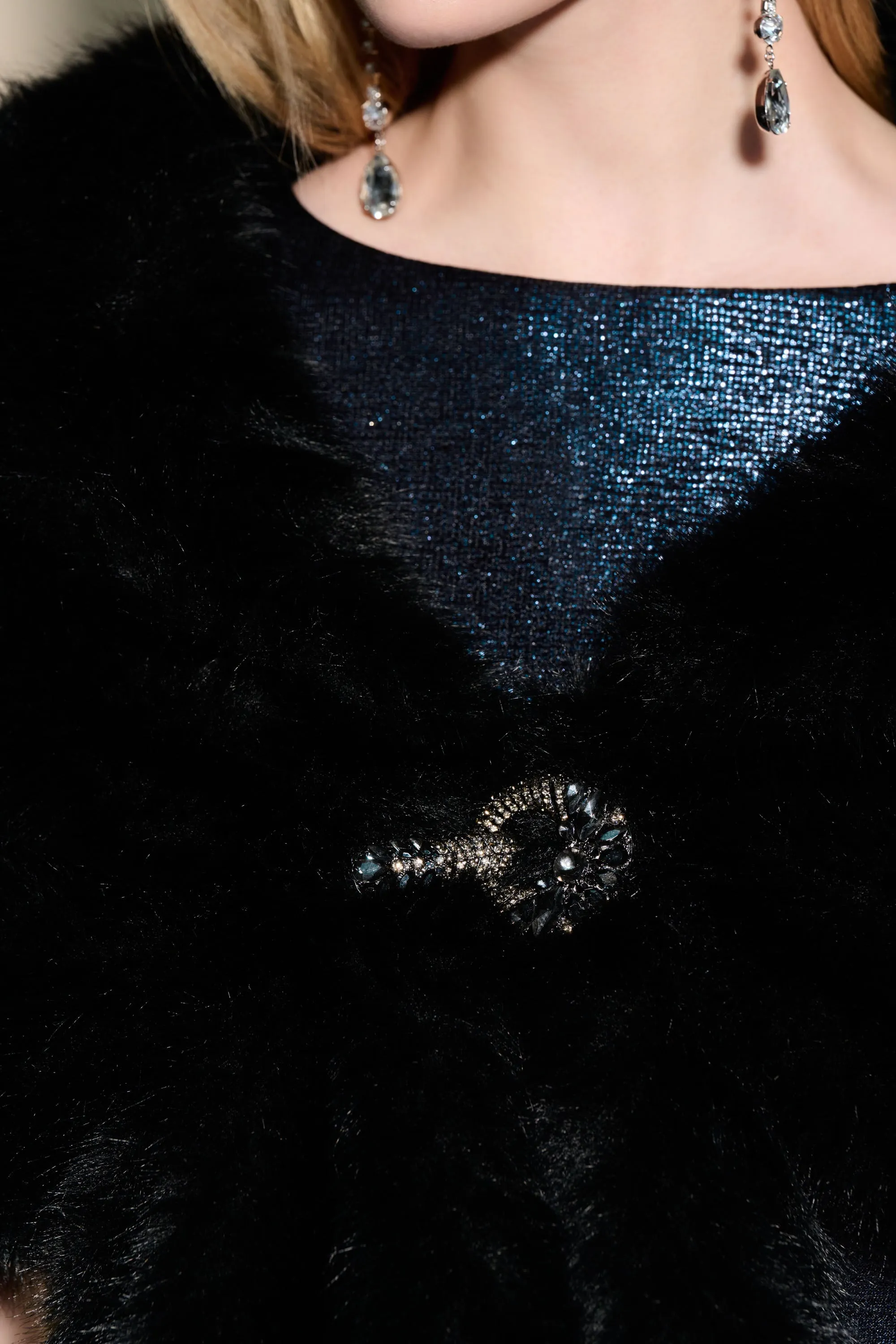 Joseph Ribkoff Faux Fur Cape Jr233796