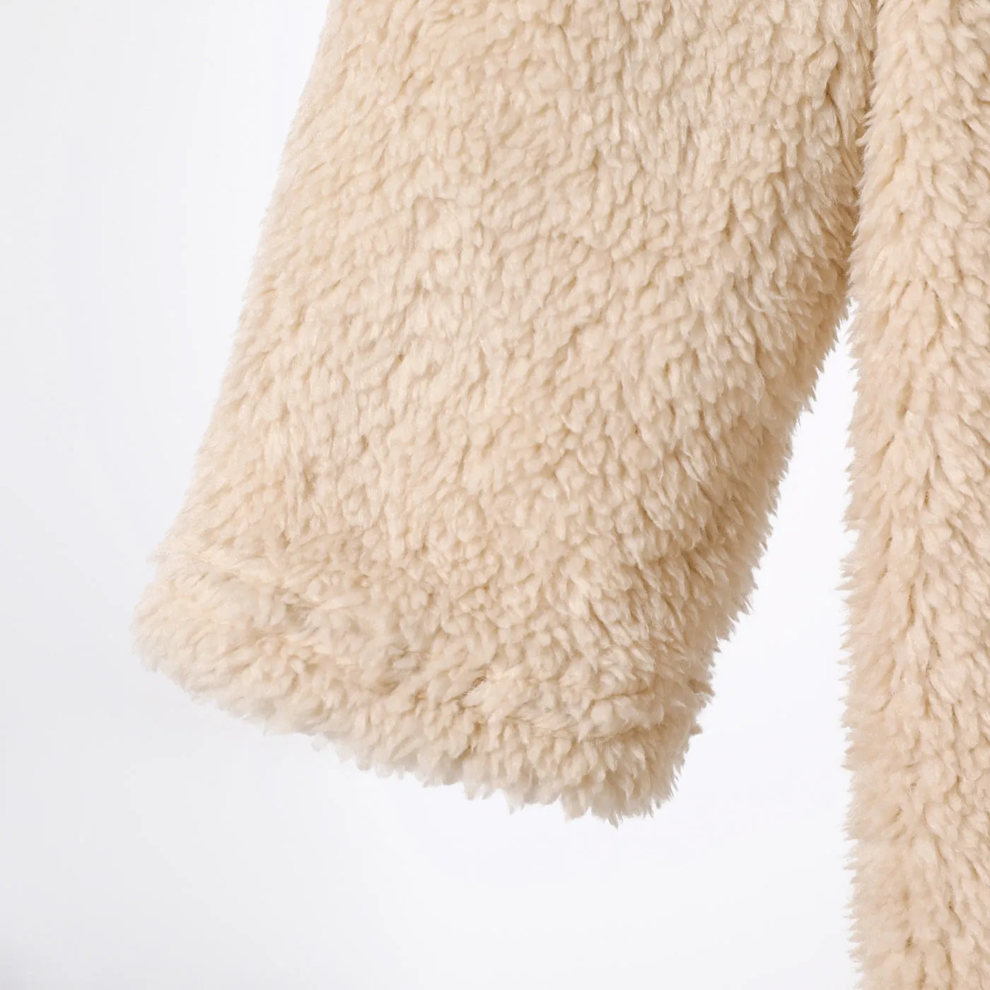 Kid Boy/Kid Girl Solid Color Hooded Fuzzy Coat Jacket