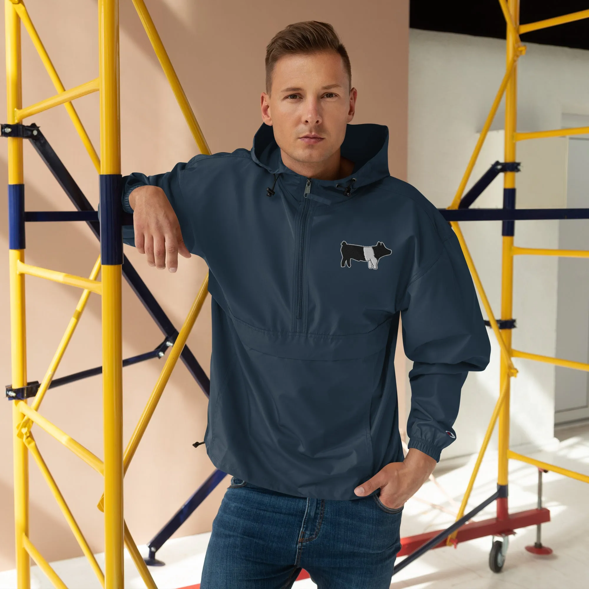 Livestock Show Pig Washing Jacket - Wash Rack Pullover Jacket - Embroidered Packable Jacket
