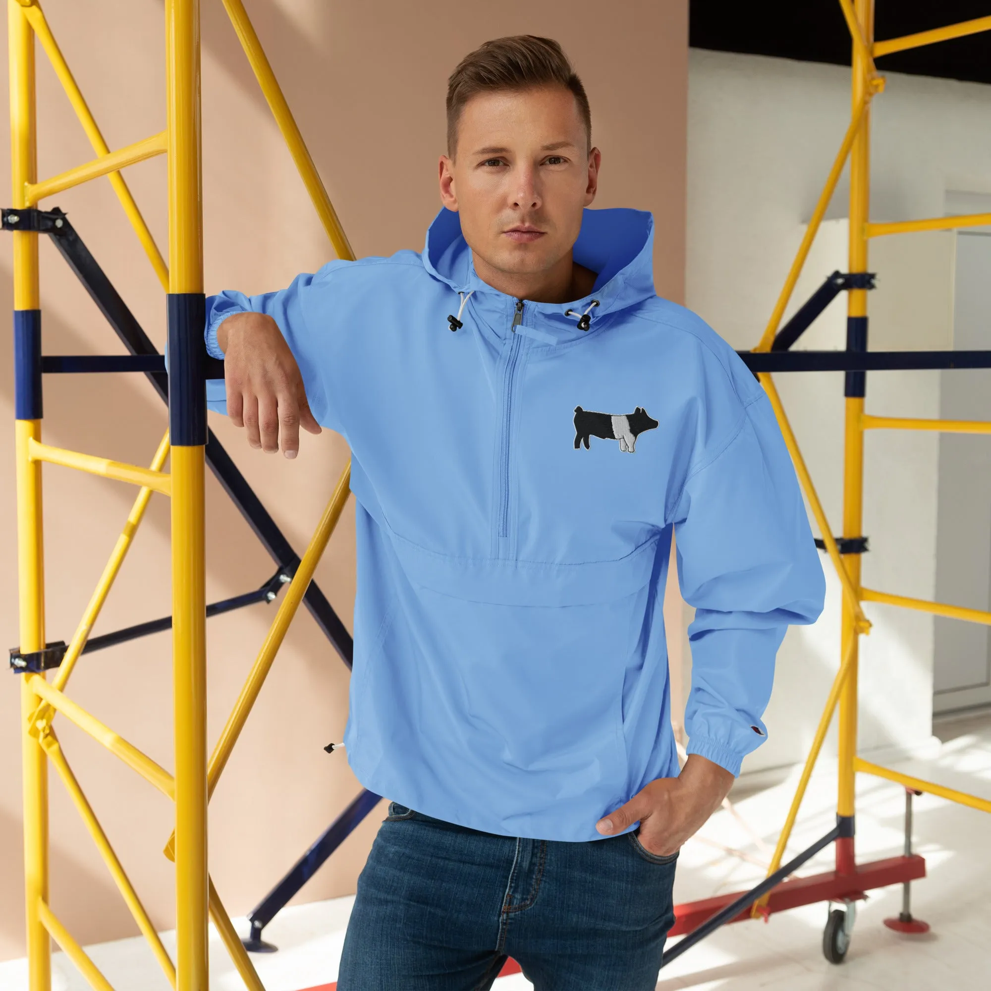 Livestock Show Pig Washing Jacket - Wash Rack Pullover Jacket - Embroidered Packable Jacket