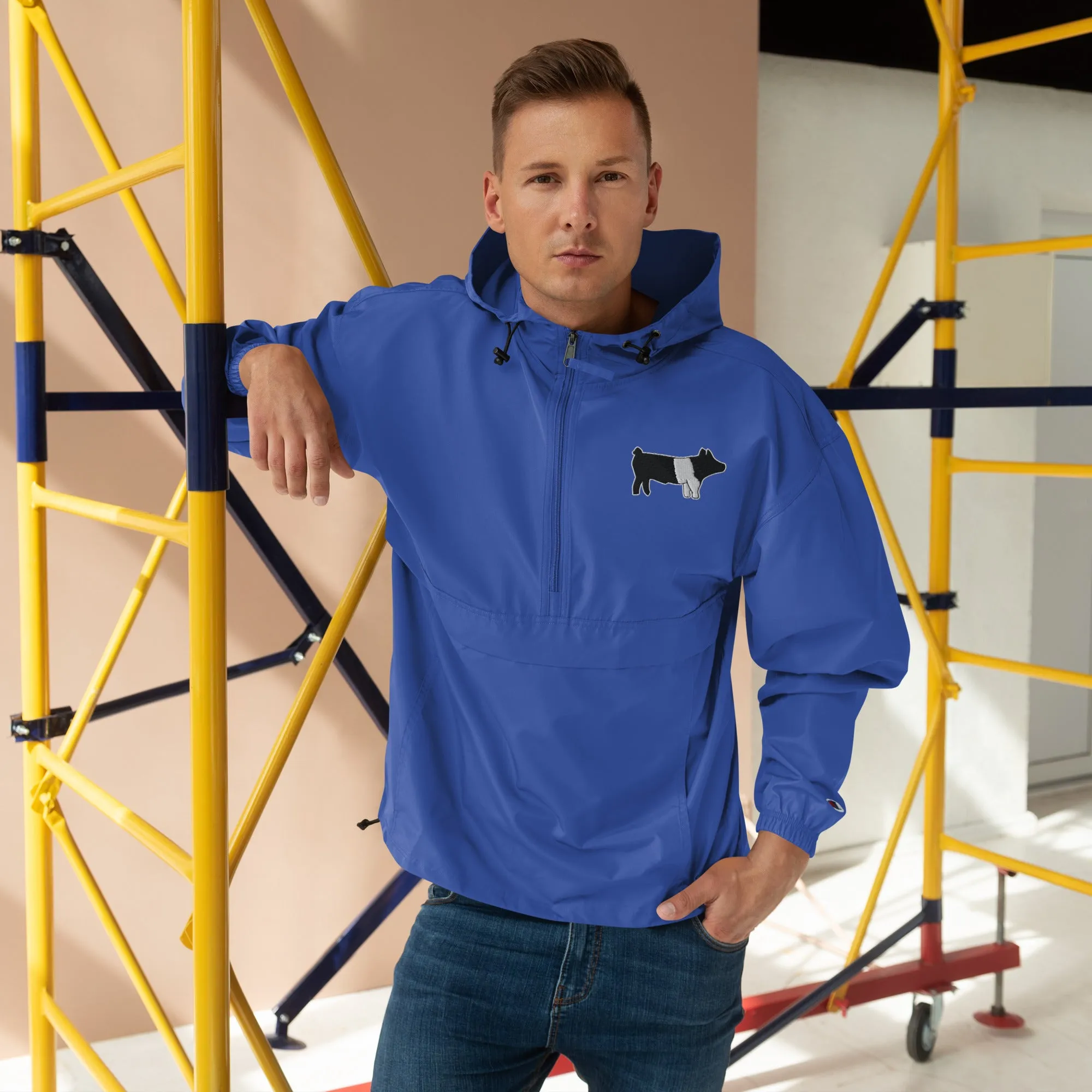 Livestock Show Pig Washing Jacket - Wash Rack Pullover Jacket - Embroidered Packable Jacket