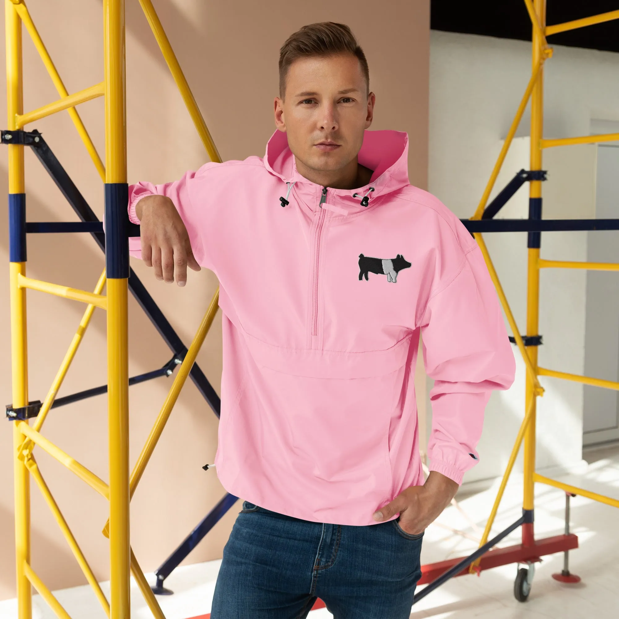 Livestock Show Pig Washing Jacket - Wash Rack Pullover Jacket - Embroidered Packable Jacket