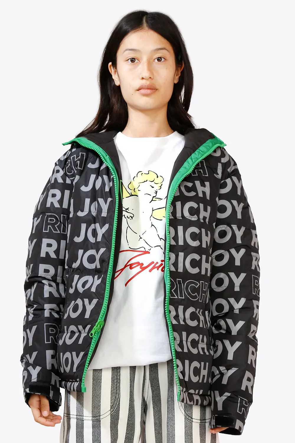 Logo Reversible Nylon Jacket /Black x Green