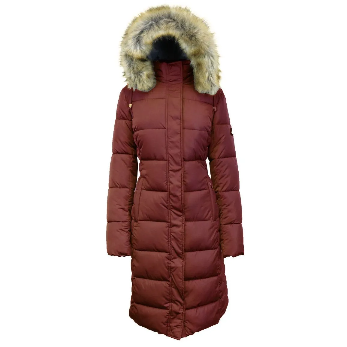 Long Heavyweight Parka Jacket with Faux-Fur Hood