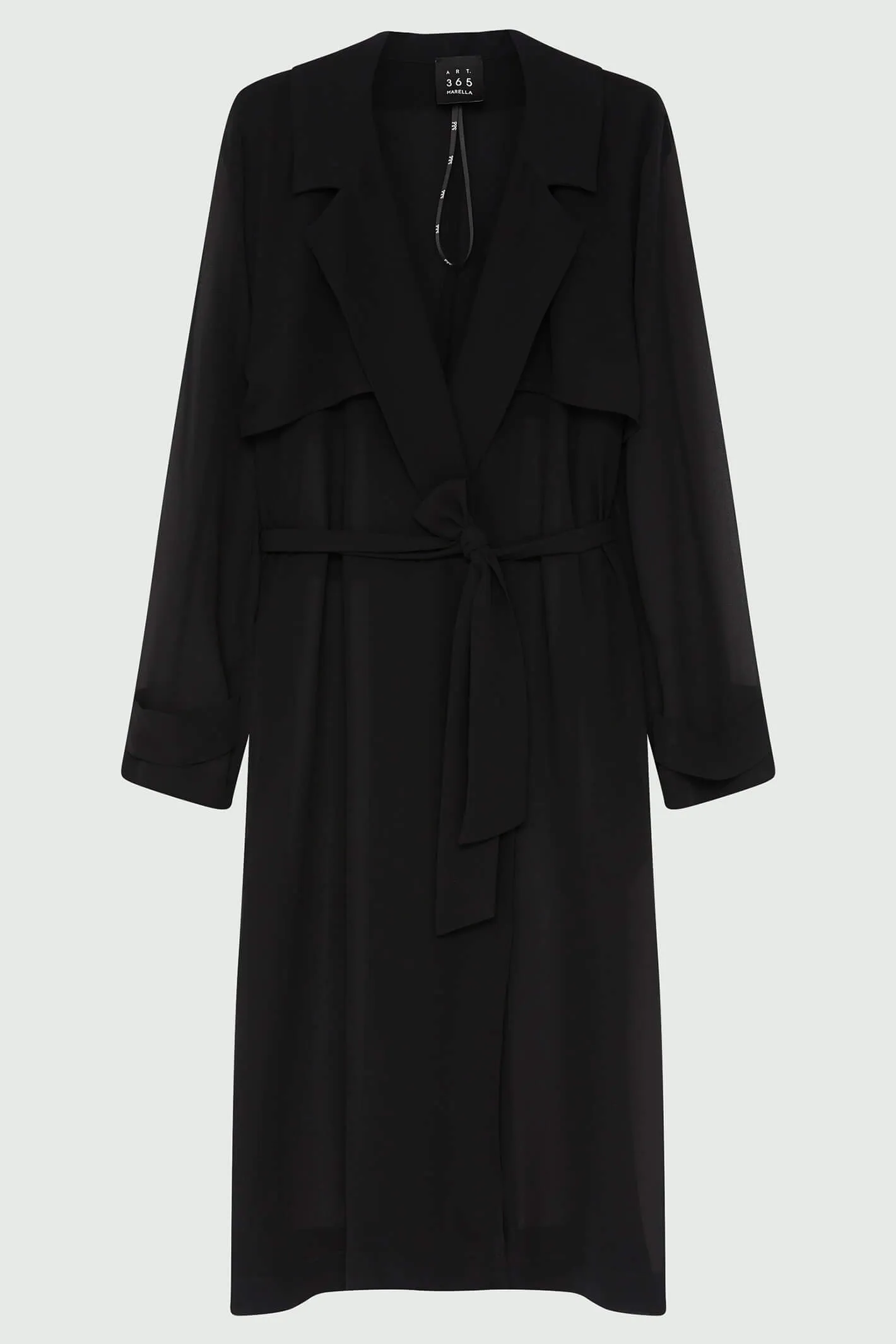 Marella Galizia 2331260133200 Black Georgette Trench Coat