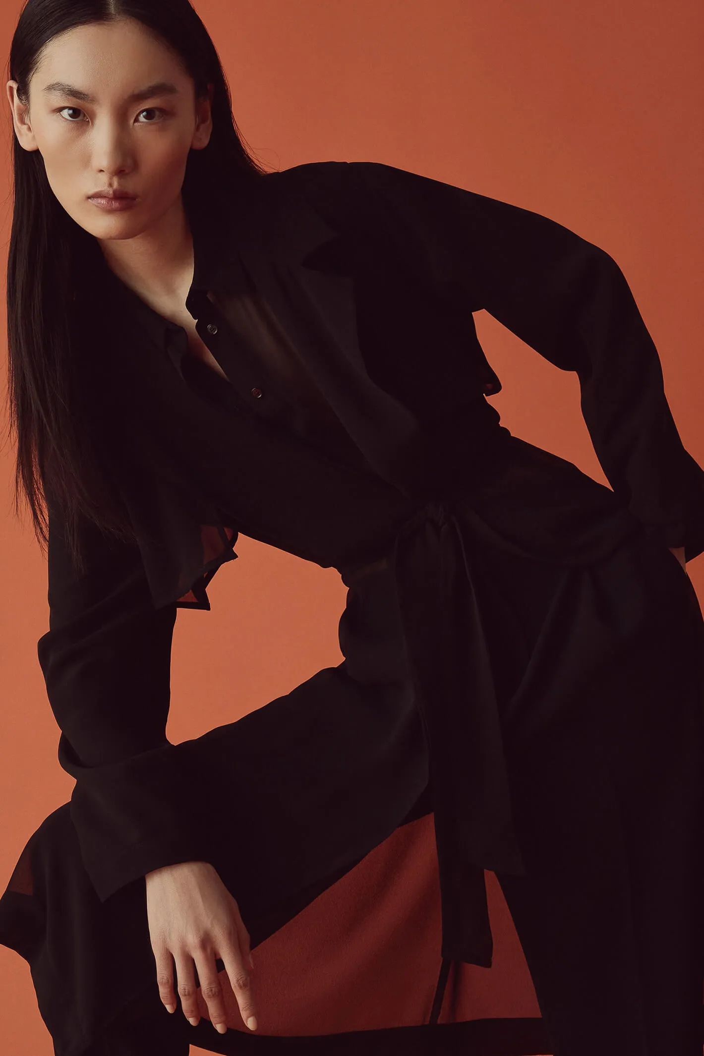 Marella Galizia 2331260133200 Black Georgette Trench Coat