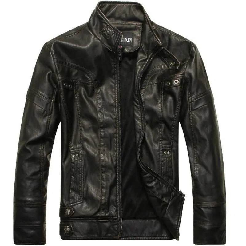 Men's Classic PU Leather Motorcycle Jacket - High-Quality Autumn Winter Casual Coat | Jaqueta de Couro Masculina 5XL