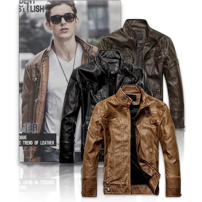 Men's Classic PU Leather Motorcycle Jacket - High-Quality Autumn Winter Casual Coat | Jaqueta de Couro Masculina 5XL