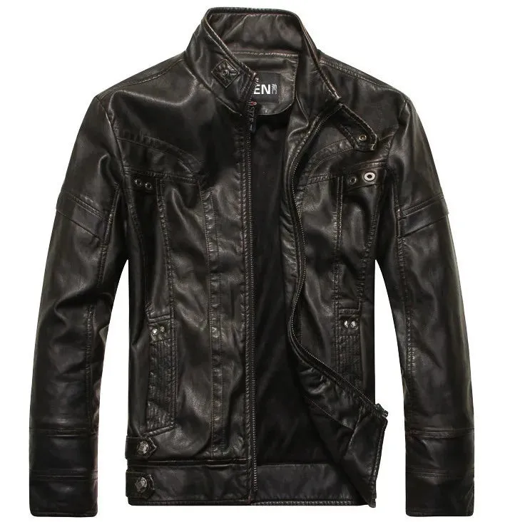 Men's Classic PU Leather Motorcycle Jacket - High-Quality Autumn Winter Casual Coat | Jaqueta de Couro Masculina 5XL