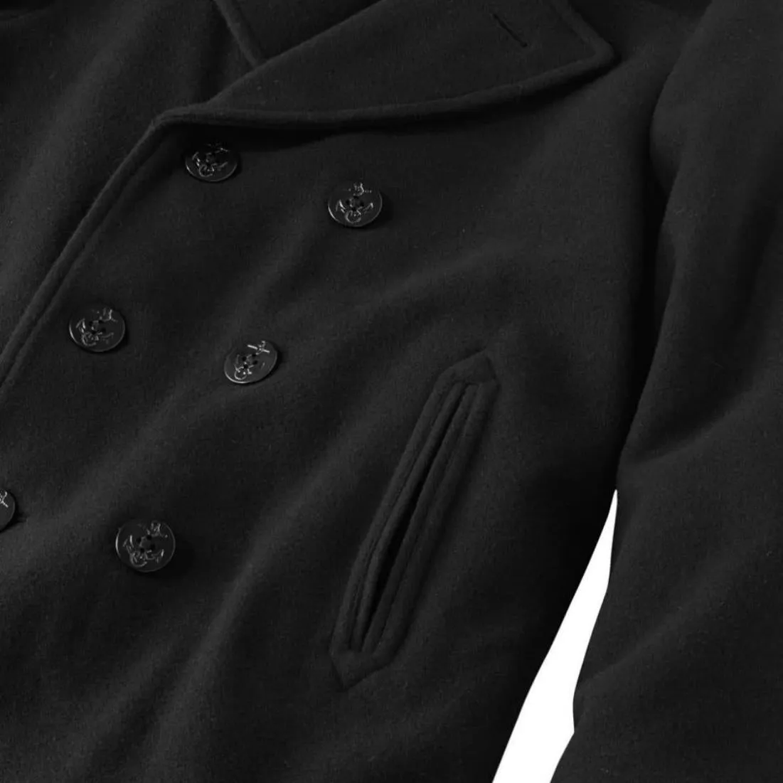 Men's Navigator Wool Peacoat— Black