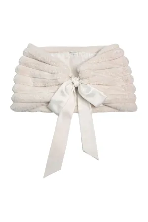 Off White Faux Fur Cape Wrap