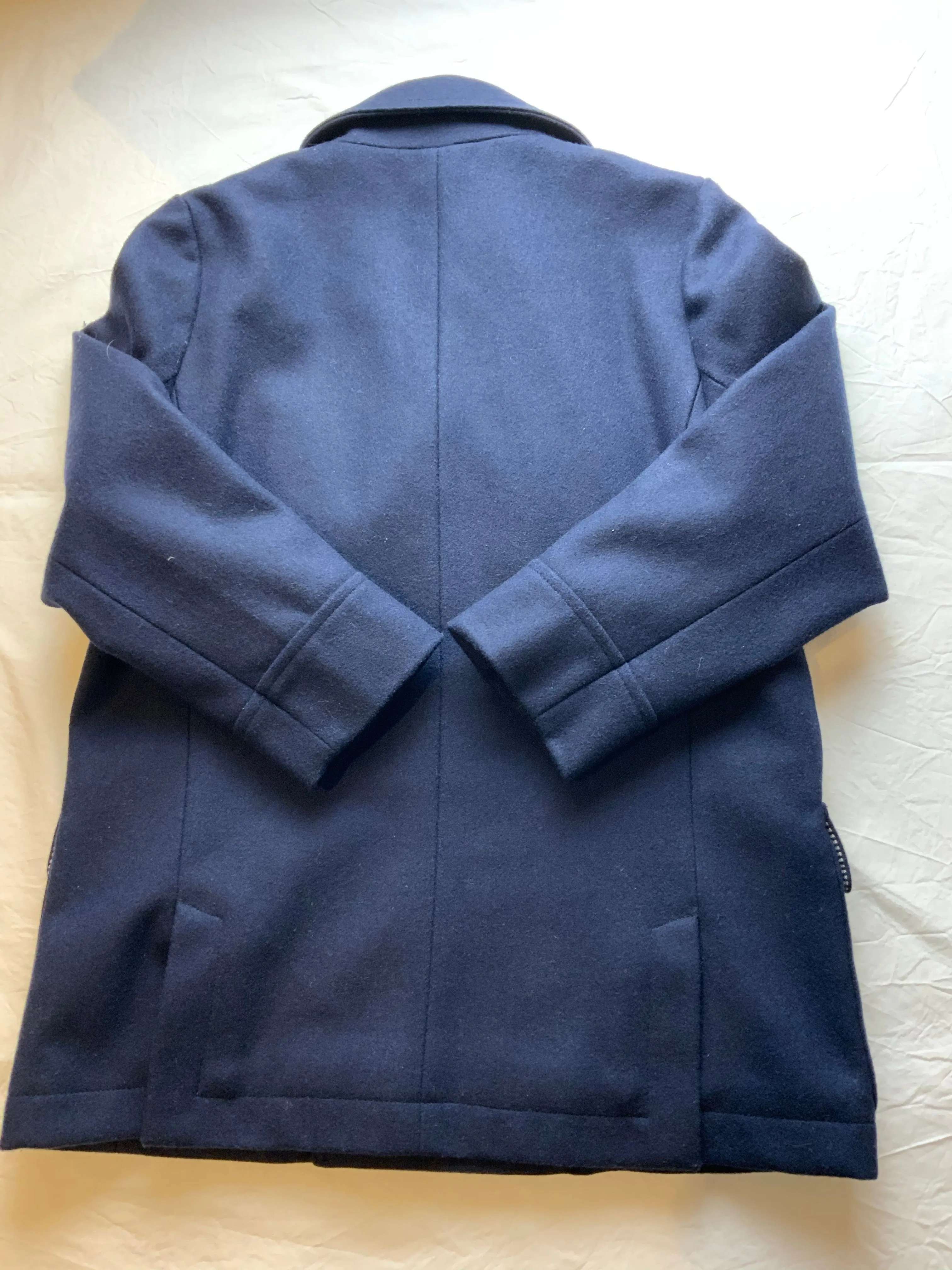 PETIT BATEAU Boys' Navy Blue Wool Double Breasted Peacoat Coat Size 8 years children