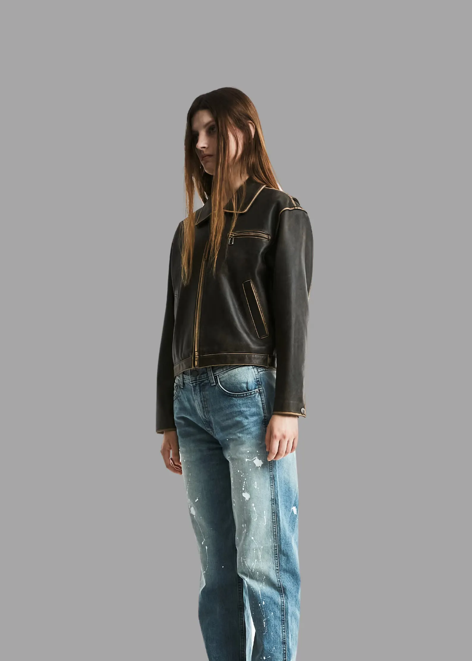 Premium Women Vintage Leather Jacket By TJS