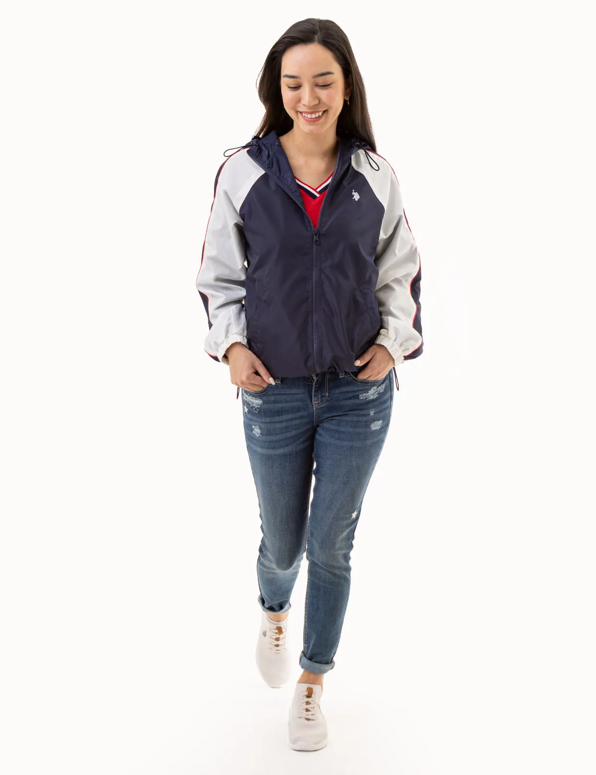 RAGLAN COLOBRLOCK VARSITY WINDBREAKER