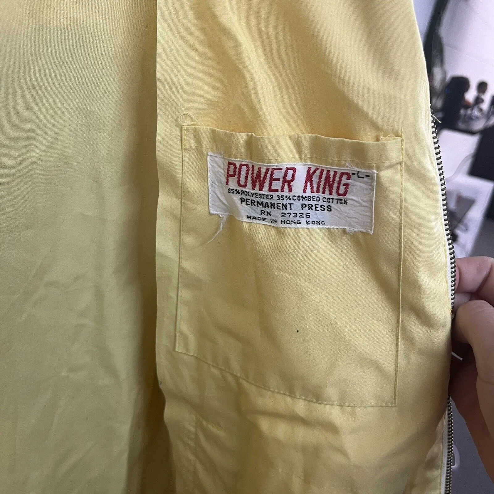 Vintage 80s Power King Women's Yellow Jacket/Windbreaker Sz L