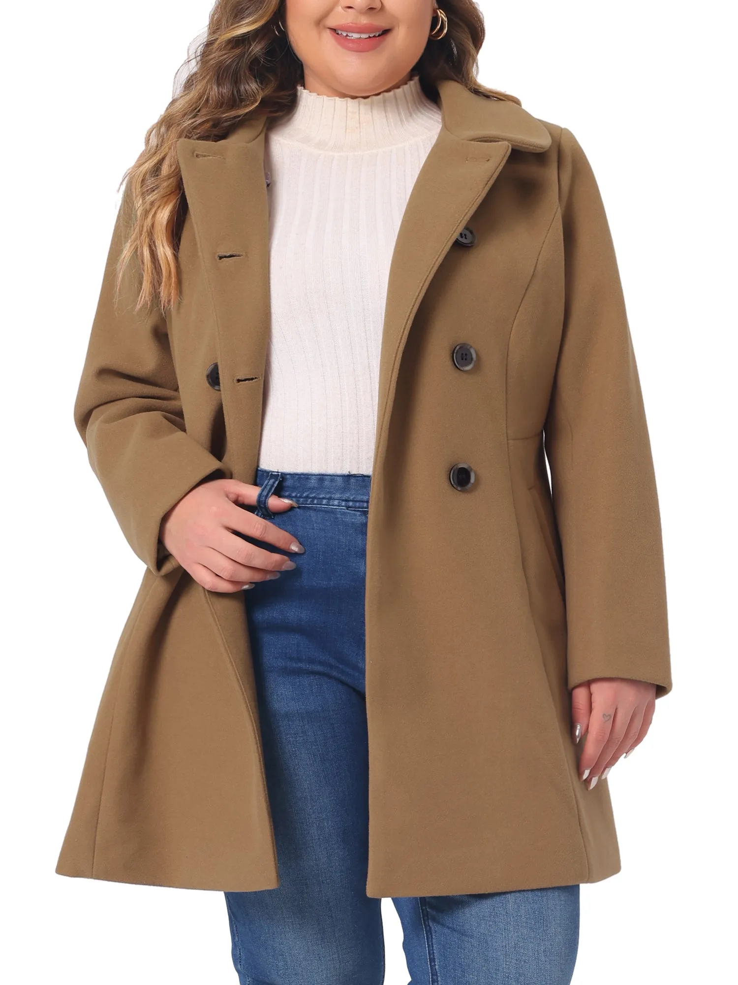 Warm Relax Fit Doll Collar Double Breasted Coat