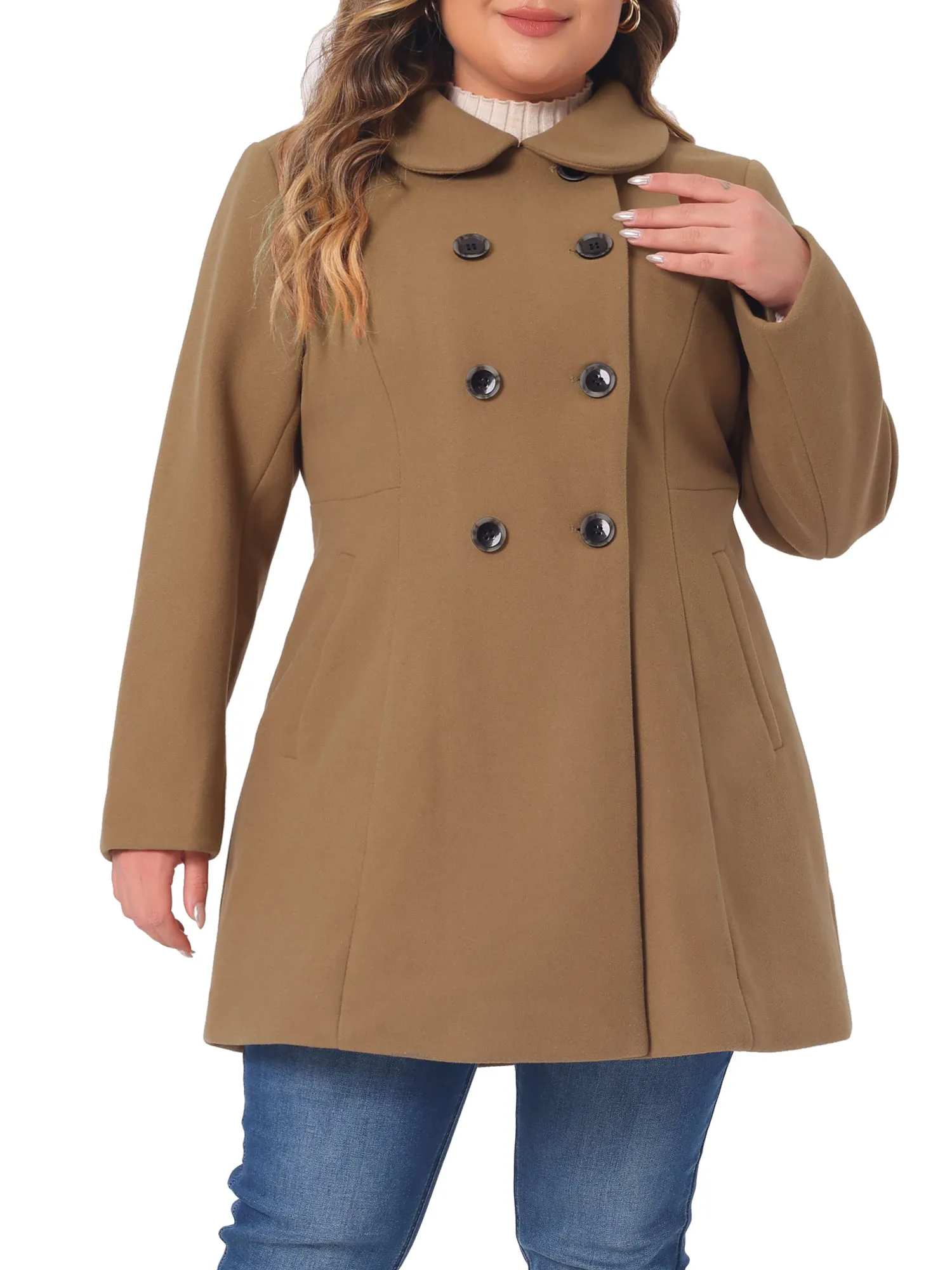 Warm Relax Fit Doll Collar Double Breasted Coat