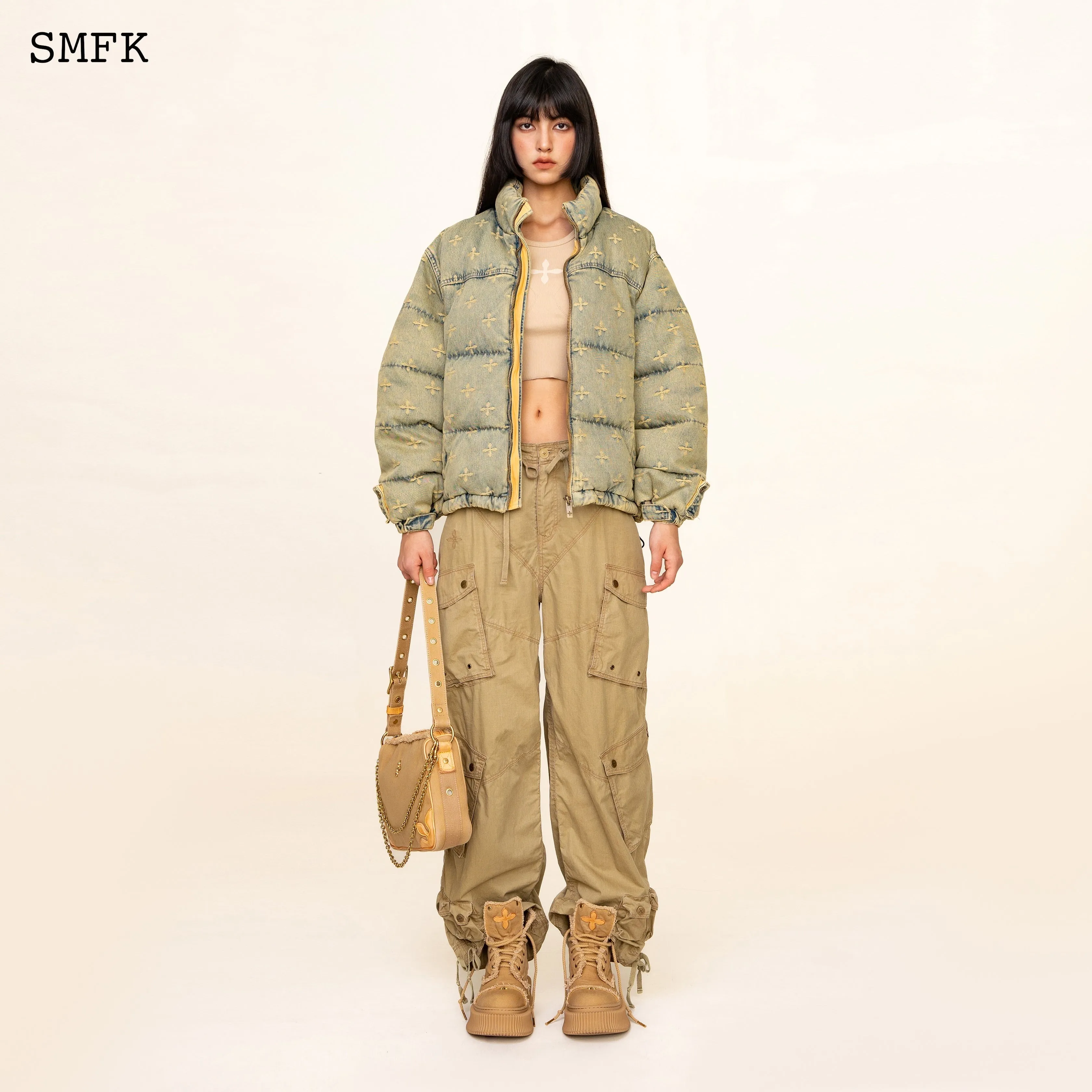Wildworld Denim Garden Camping Puffer Jacket