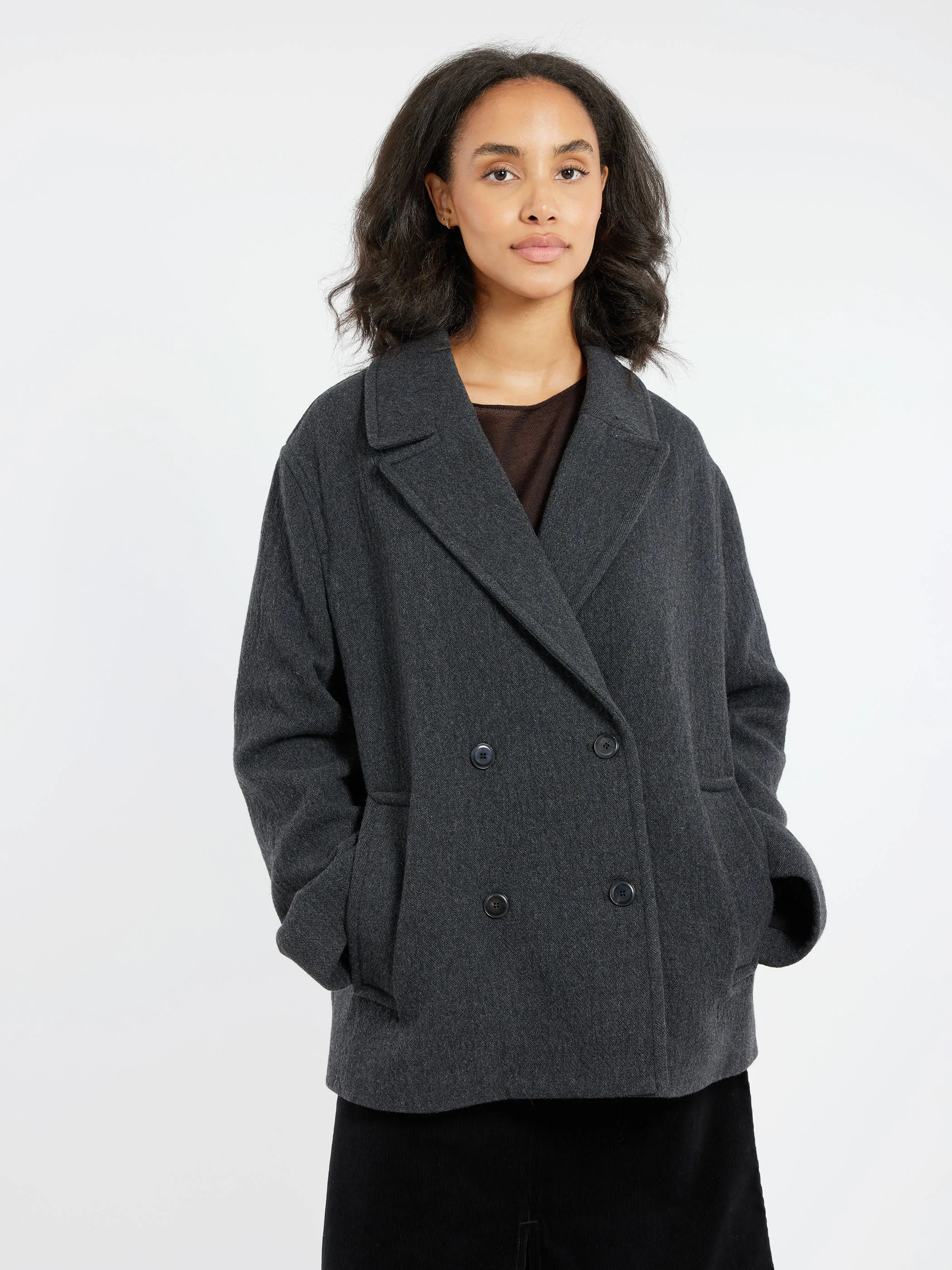 Wool-Blend Cloth Peacoat